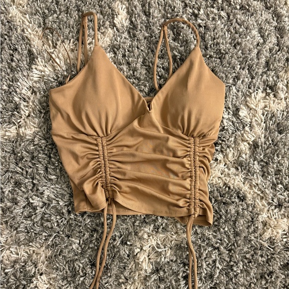 Revamped Camel Ruched Camisole - Picture 2 of 3